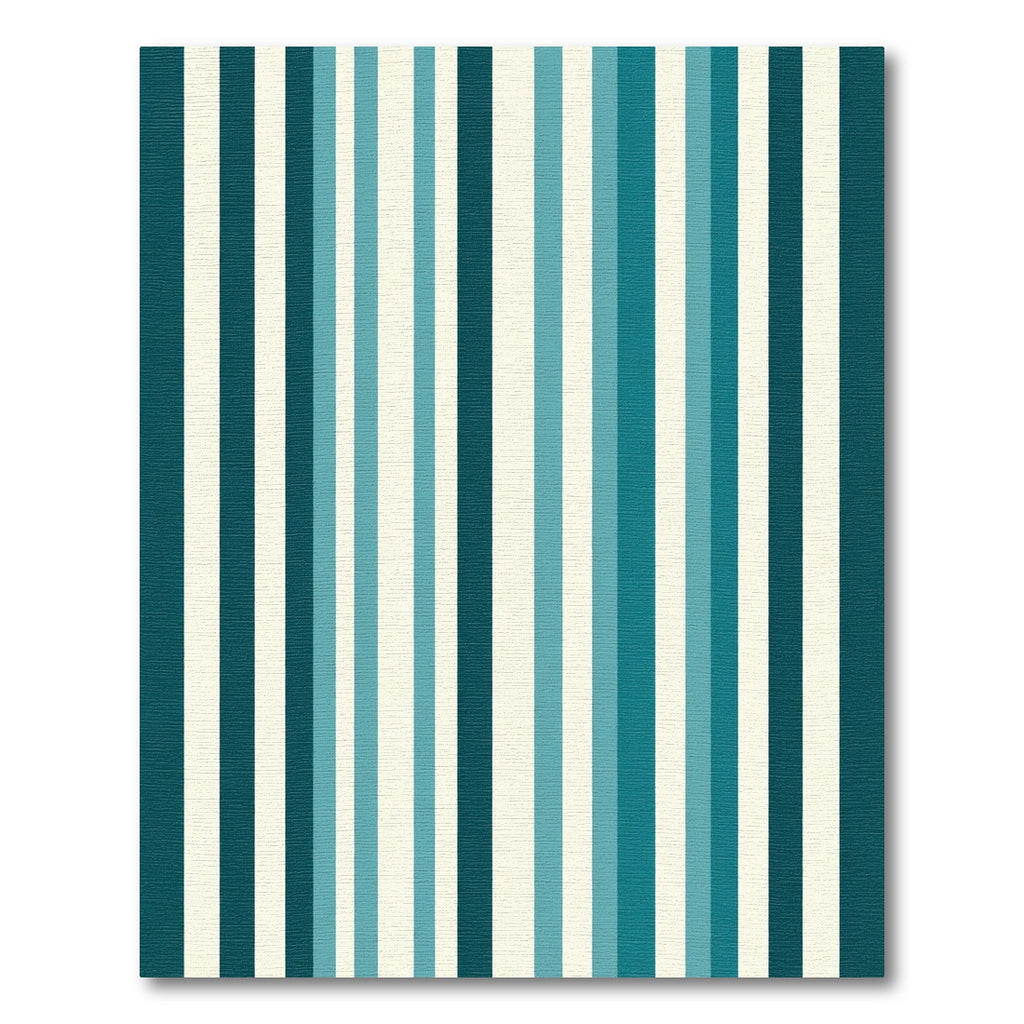 Teal Cream Striped Vertical Bands Rug