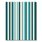 Teal Cream Striped Vertical Bands Rug