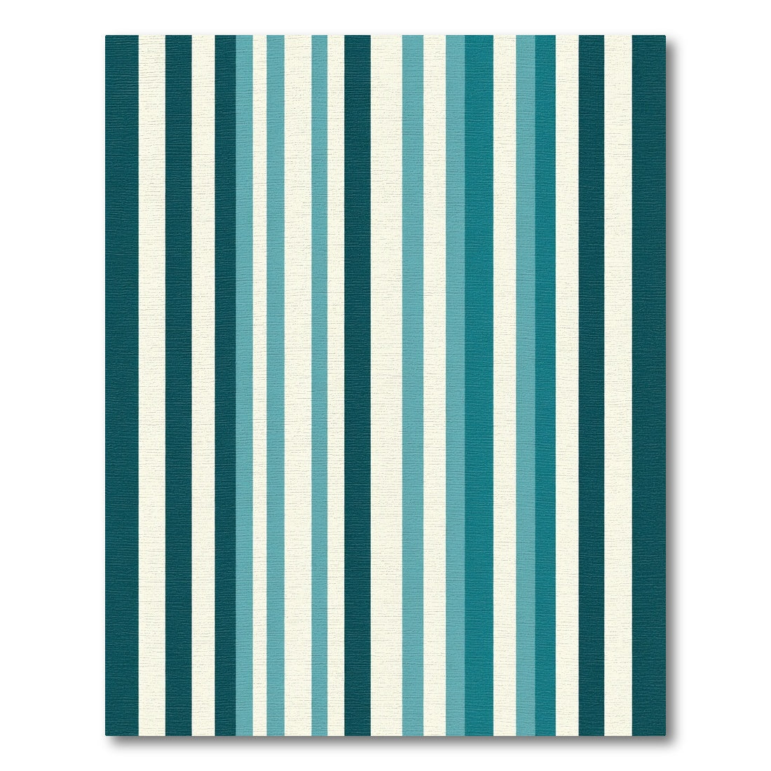 Teal Cream Striped Vertical Bands Rug