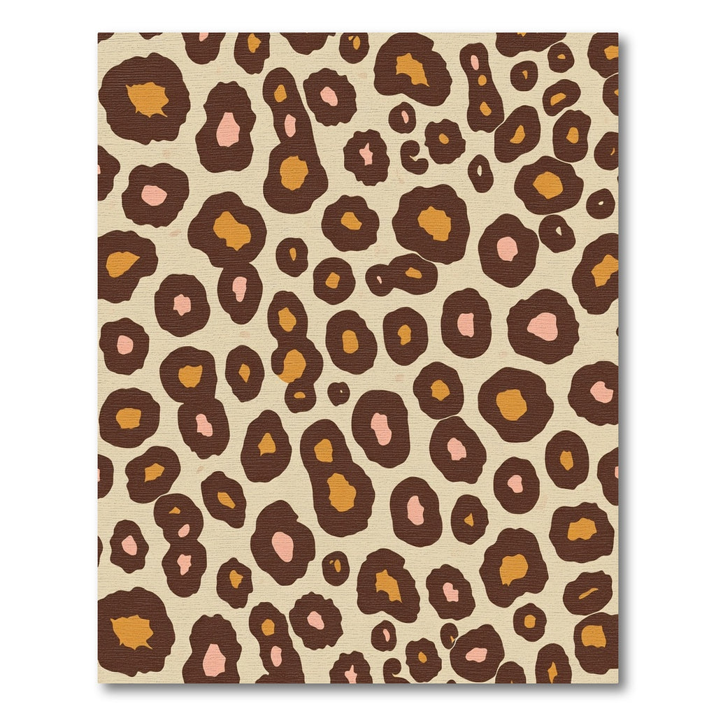 Brown Tan Pink Leopard Spots Rug
