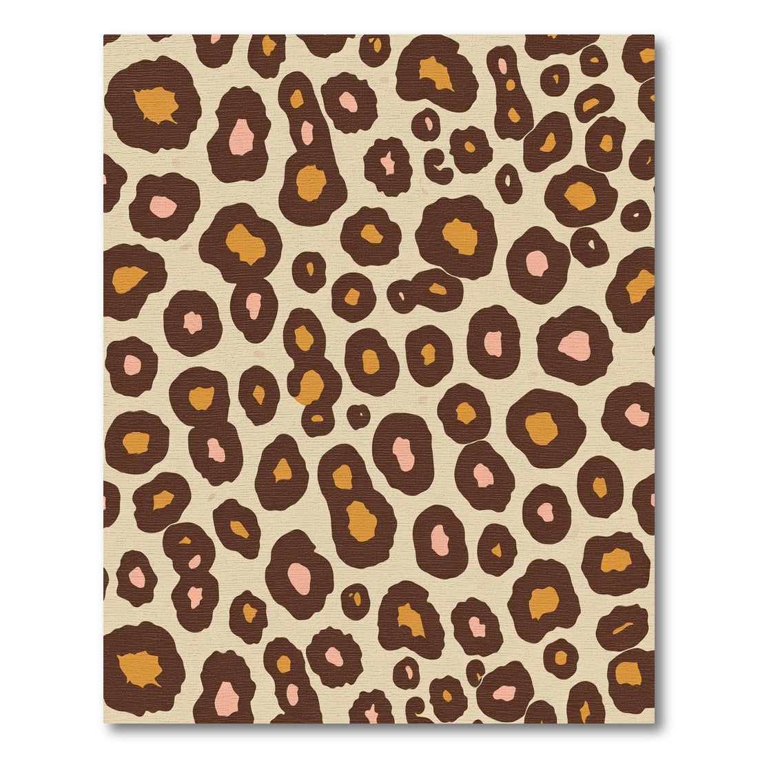 Brown Tan Pink Leopard Spots Rug