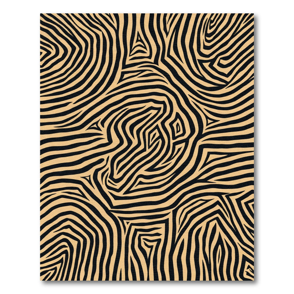 Golden Black Wavy Stripes Rug