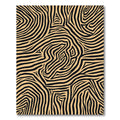Golden Black Wavy Stripes Rug