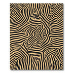 Golden Black Wavy Stripes Rug