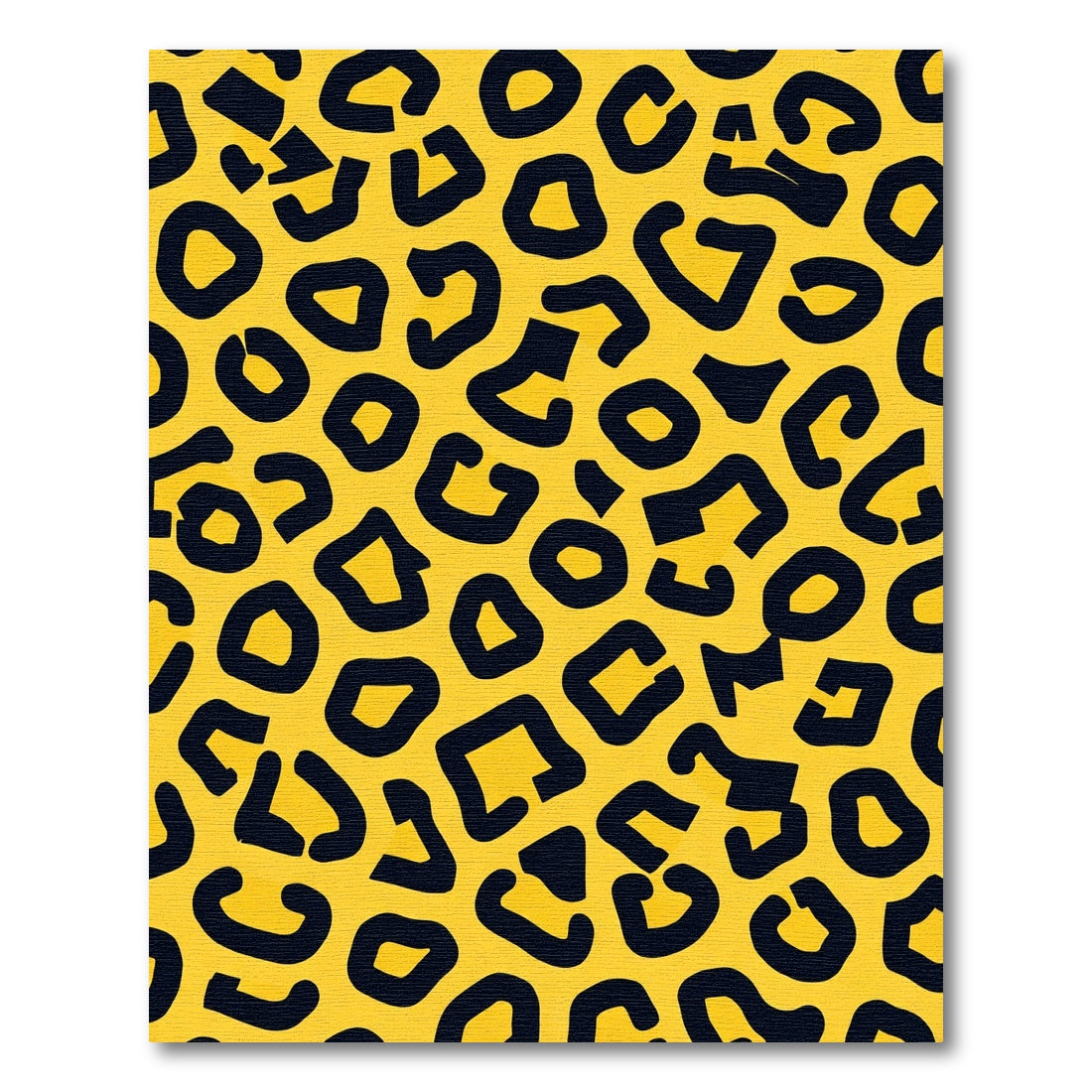 Bold Yellow Black Leopard Spots Rug