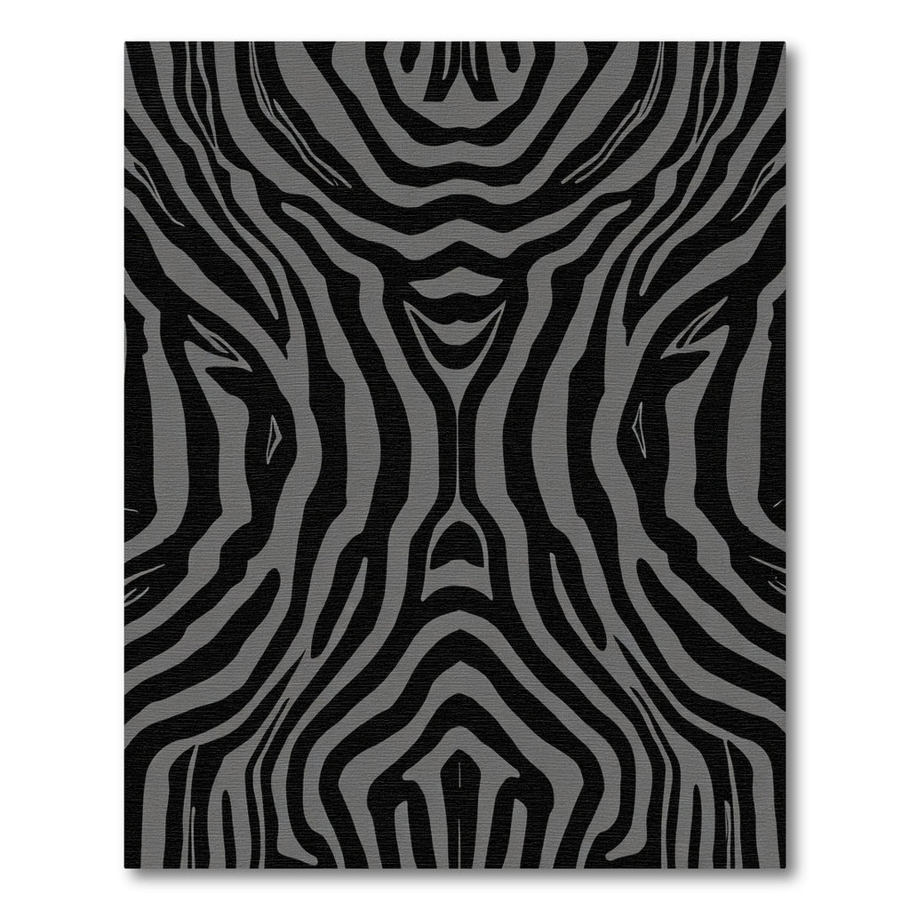 Monochromatic Gray Zebra Stripe Rug