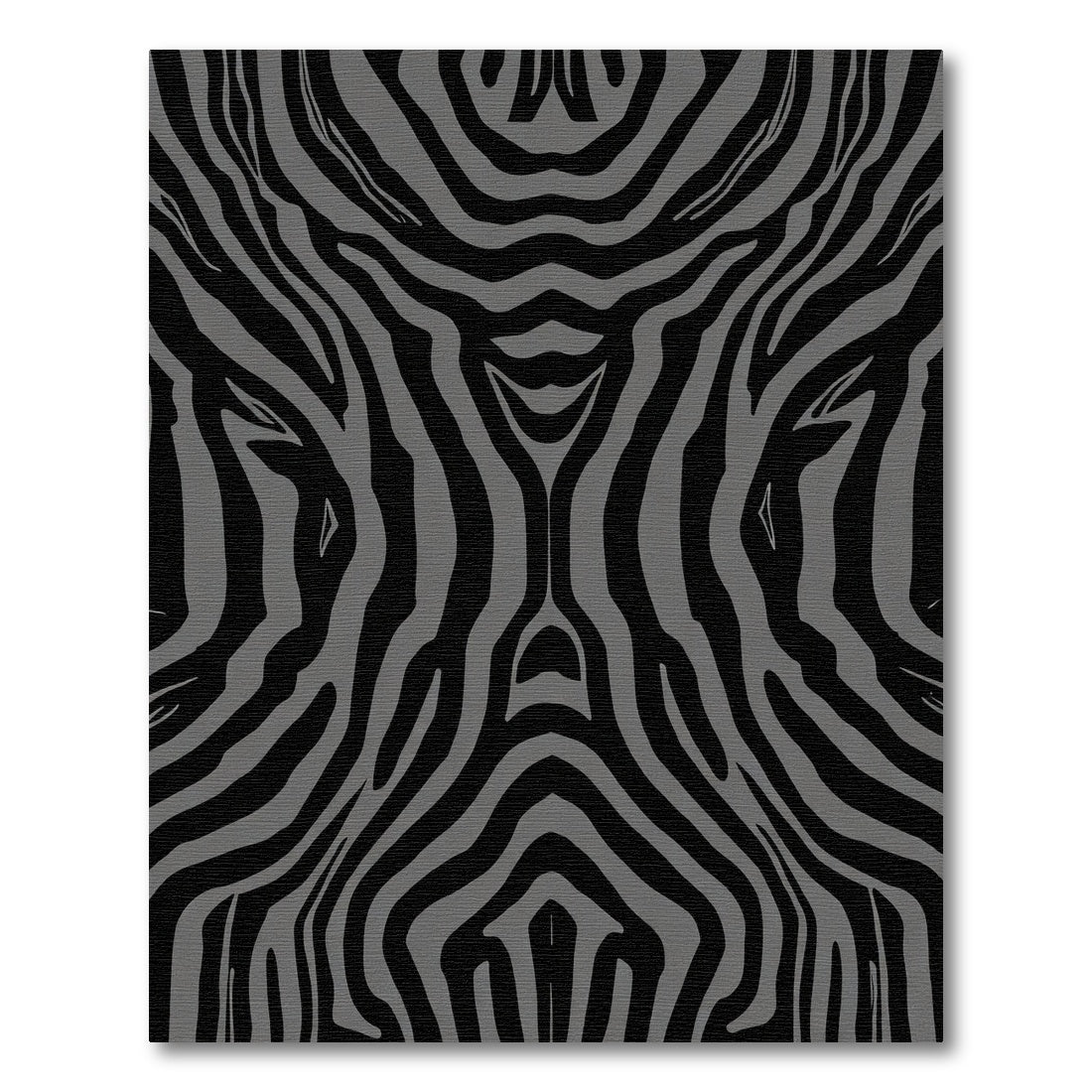 Monochromatic Gray Zebra Stripe Rug
