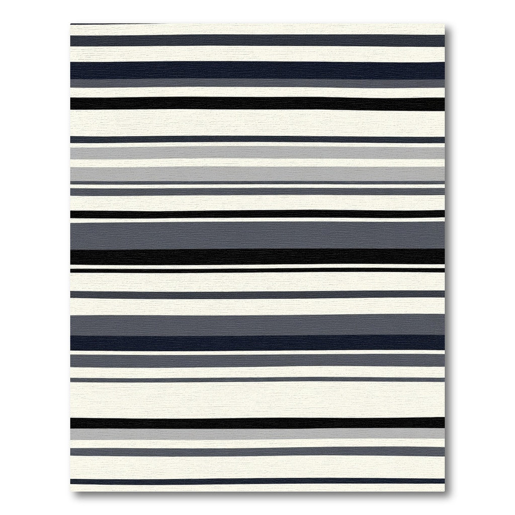Modern Navy Gray Striped Rug