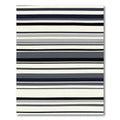 Modern Navy Gray Striped Rug
