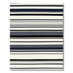 Modern Navy Gray Striped Rug