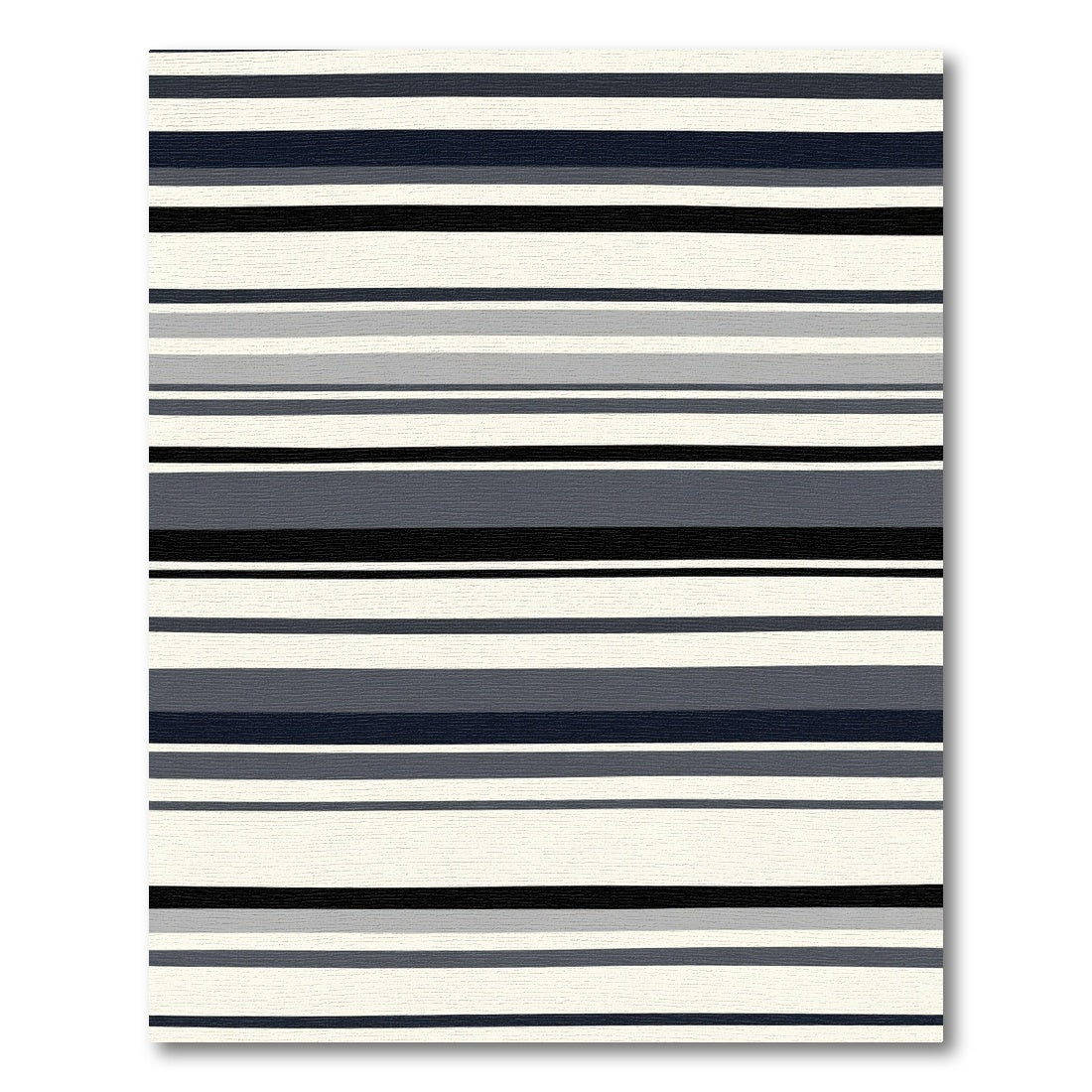 Modern Navy Gray Striped Rug