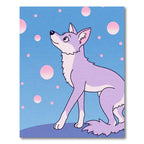Lavender Fox Bubbles Blue Sky Rug