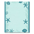 Teal Starfish Shell Coral Border Rug