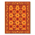 Warm Amber Red Floral Repeating Rug