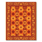 Warm Amber Red Floral Repeating Rug