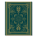 Deep Teal Gold Floral Emblem Rug