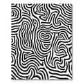 Bold Black White Organic Maze Rug
