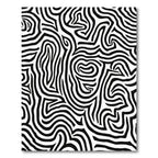 Bold Black White Organic Maze Rug