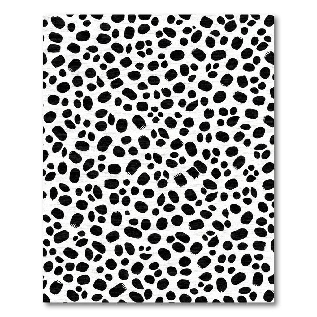 Black White Spotted Organic Scatter Rug