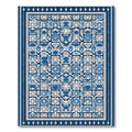 Blue Gray Geometric Archway Rug