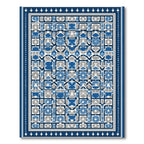 Blue Gray Geometric Archway Rug