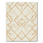 Golden Diamond Geometric Lines Rug