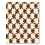Brown White Cubes Distorted Pattern Rug