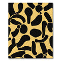 Abstract Black Organic Shapes Ochre Rug