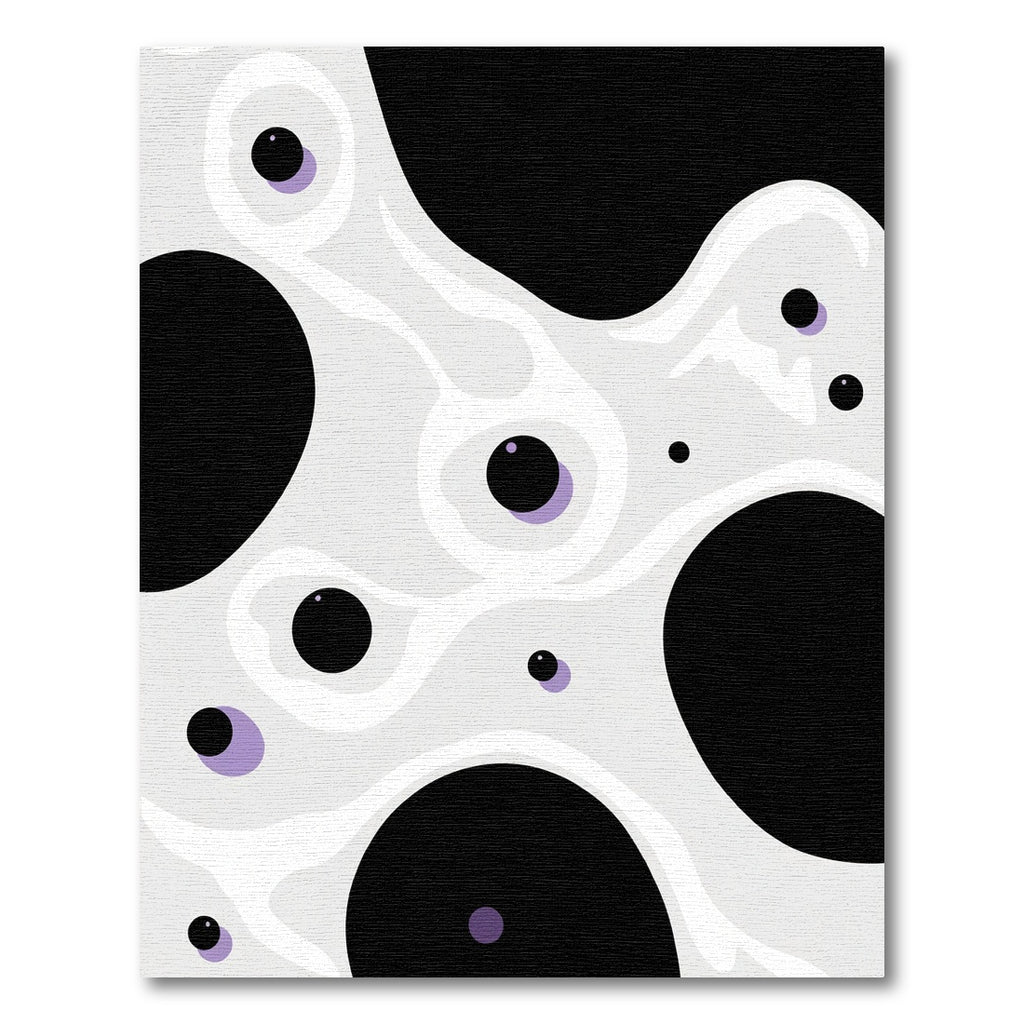 Black and Lavender Blob Abstract Rug