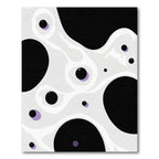 Black and Lavender Blob Abstract Rug