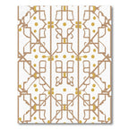Tan Gold Geometric Lattice Rug