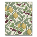 Yellow Lemon Cherry Leaf Branch Rug