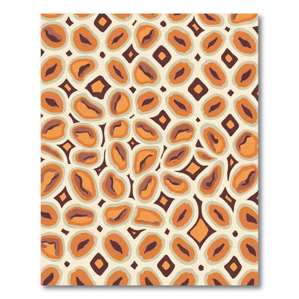 Orange Brown Abstract Irregular Shapes Rug