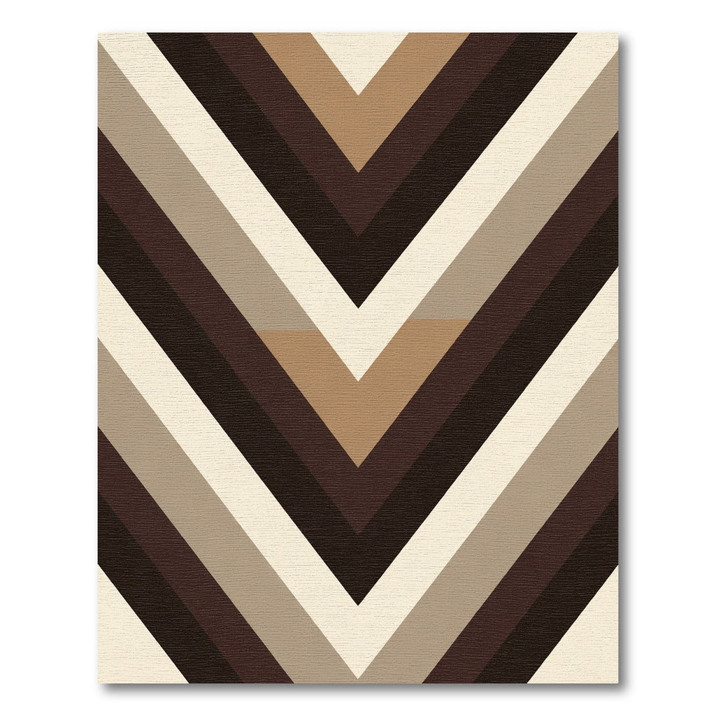 Chic Brown Chevron Herringbone Rug