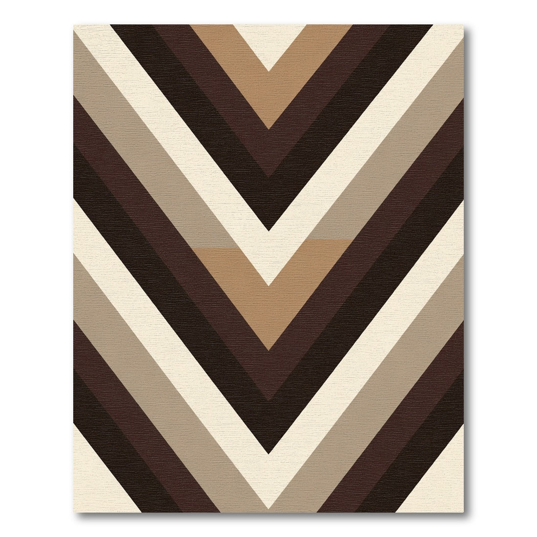 Chic Brown Chevron Herringbone Rug