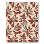 Earthy Red Leafy Branches Rug