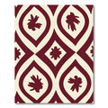 Crimson Leaf Arabesque Overlay Rug
