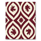 Crimson Leaf Arabesque Overlay Rug