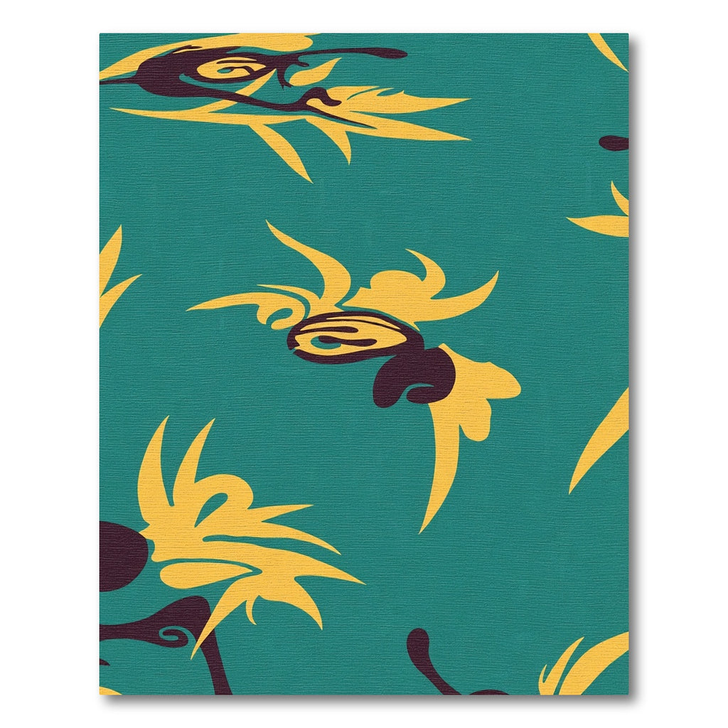 Teal Yellow Abstract Organic Swirl Rug