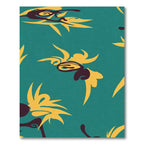 Teal Yellow Abstract Organic Swirl Rug