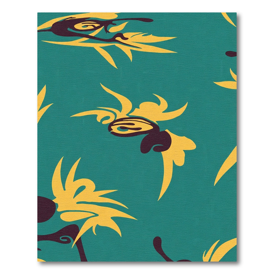 Teal Yellow Abstract Organic Swirl Rug