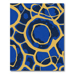 Blue Yellow Organic Cell Abstraction Rug