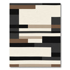 Modern Earthy Tone Geometric Rectangles Rug