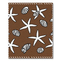 Brown Starfish Shell Repeating Pattern Rug