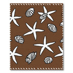 Brown Starfish Shell Repeating Pattern Rug