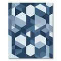 Azure Blue Geometric Cubist Rug
