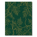 Emerald Green Golden Botanical Outline Rug