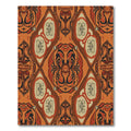 Orange Tribal Face Medallion Rug