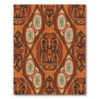 Orange Tribal Face Medallion Rug