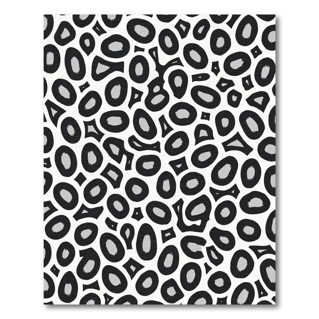 Chic Black Gray Animal Spots Rug